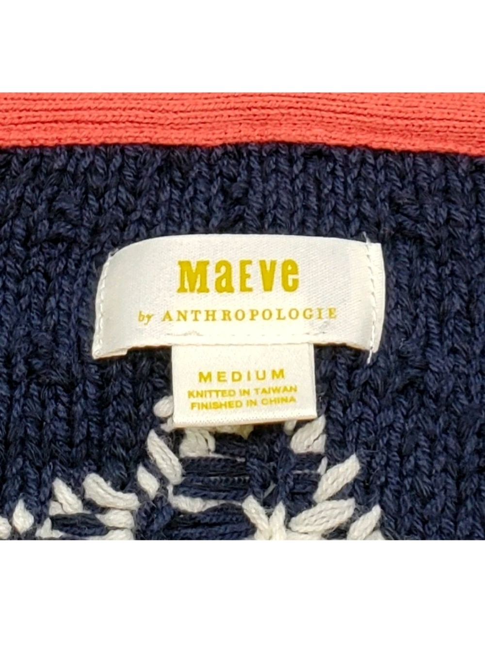 Anthropologie Maeve Seahorse Cardigan Sweater, Size M, Blue, White *NEW & RARE!* - Picture 9 of 15